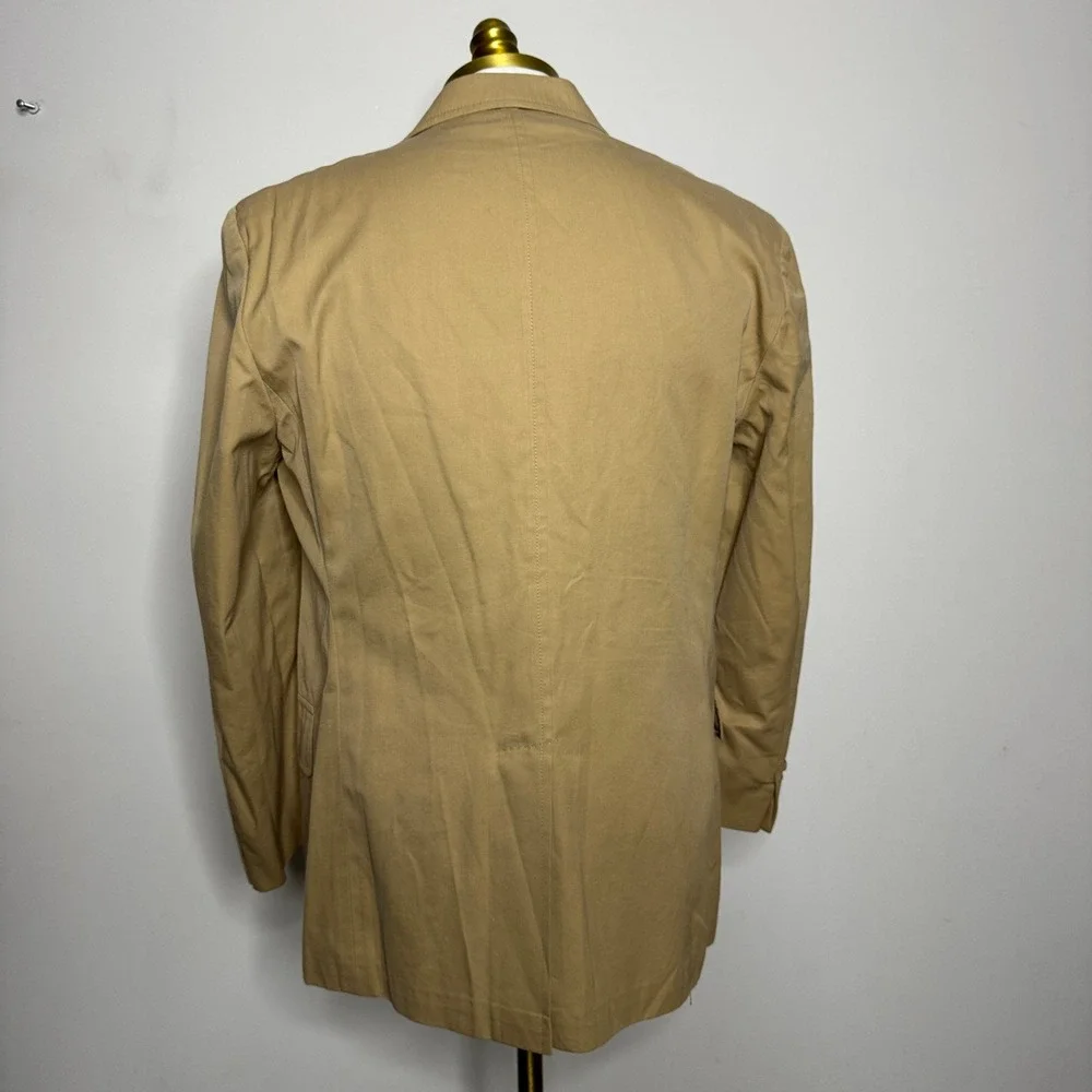 Polo Ralph Lauren‎ Made In Italy Tan Cotton Two Button Sport Coat Blazer 42R - Picture 3 of 10